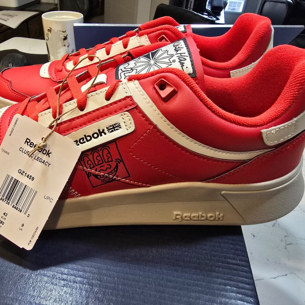 Reebok Classics x Keith Haring Club C Legacy Red Chalk Men Shoes GZ1459 - US 10